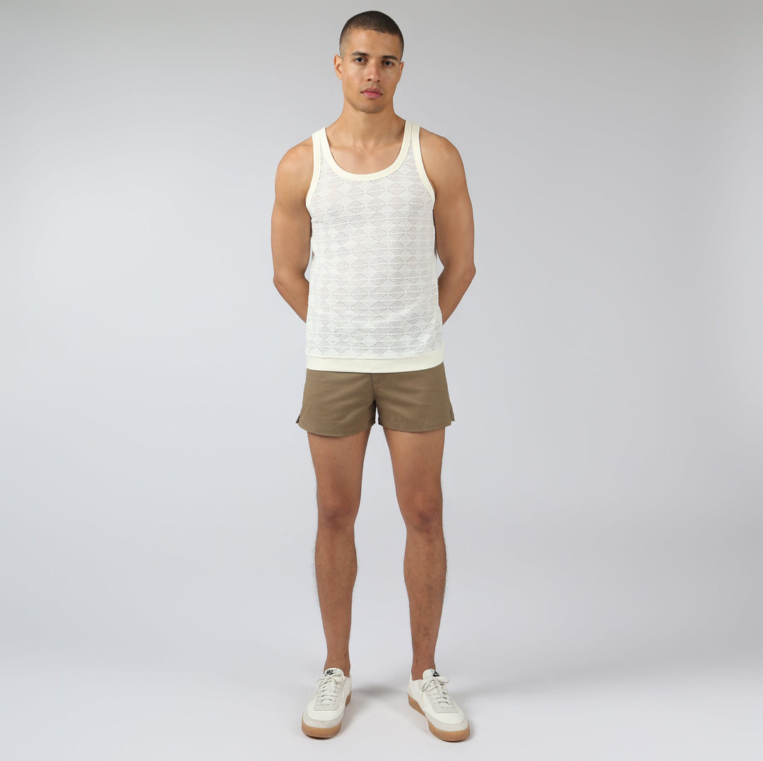 NEW- Ivory Chevron Lace Tank - Parke & Ronen