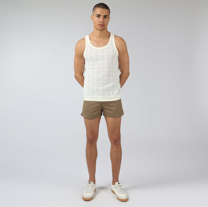 NEW- Ivory Chevron Lace Tank - Parke & Ronen