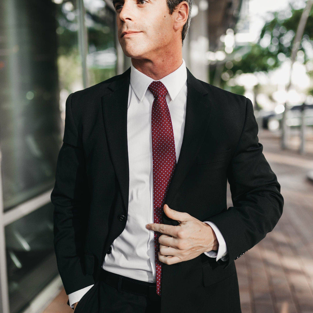 Austin- Red and White Polka Dot Tie