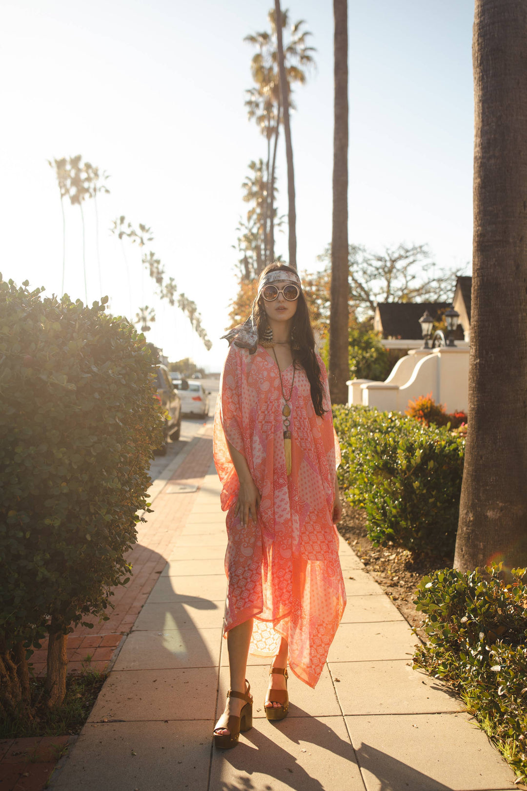 Melon Paisley Caftan