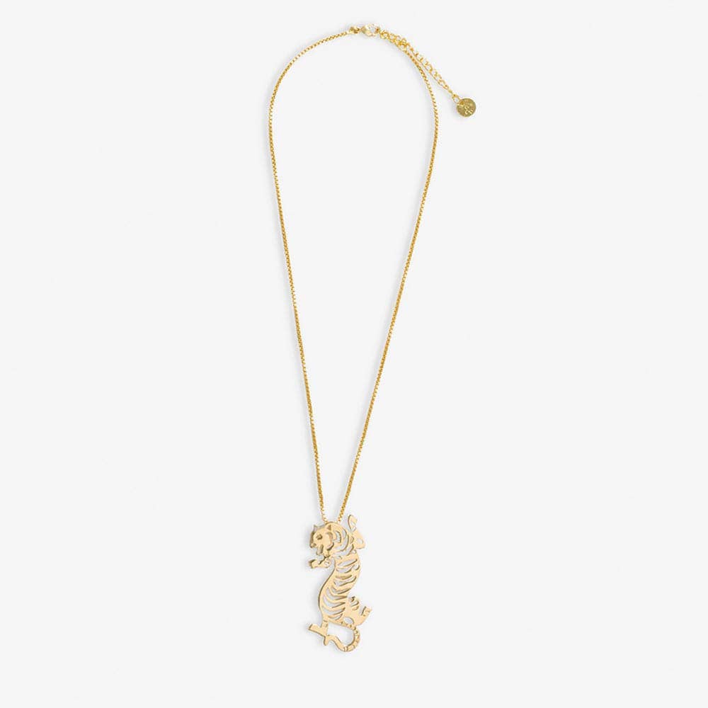 Bianca Tiger Statement Necklace Brass