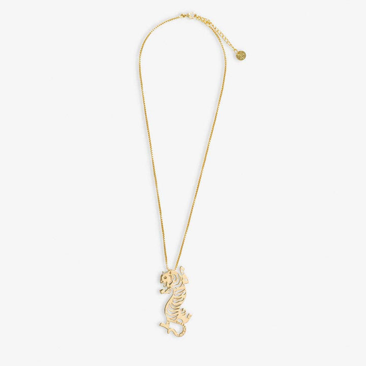 Bianca Tiger Statement Necklace Brass