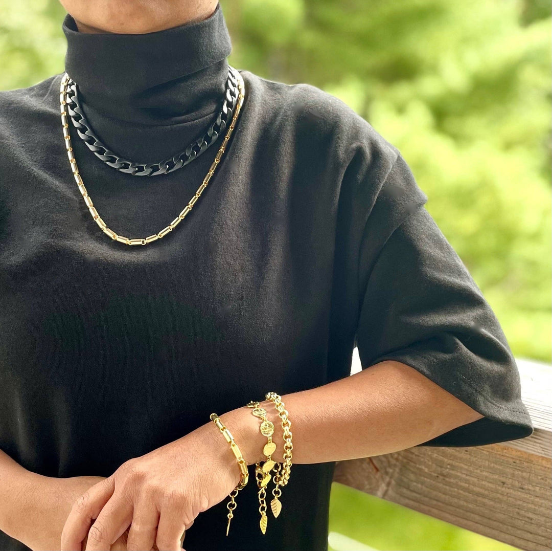 DORB22 18k matte gold chain bracelet