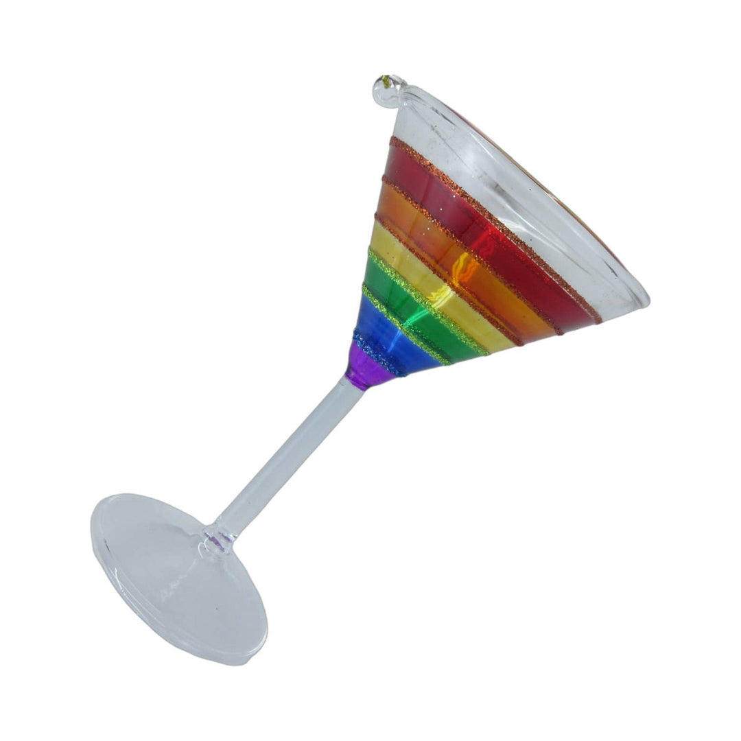Rainbow Martini Glass Orn