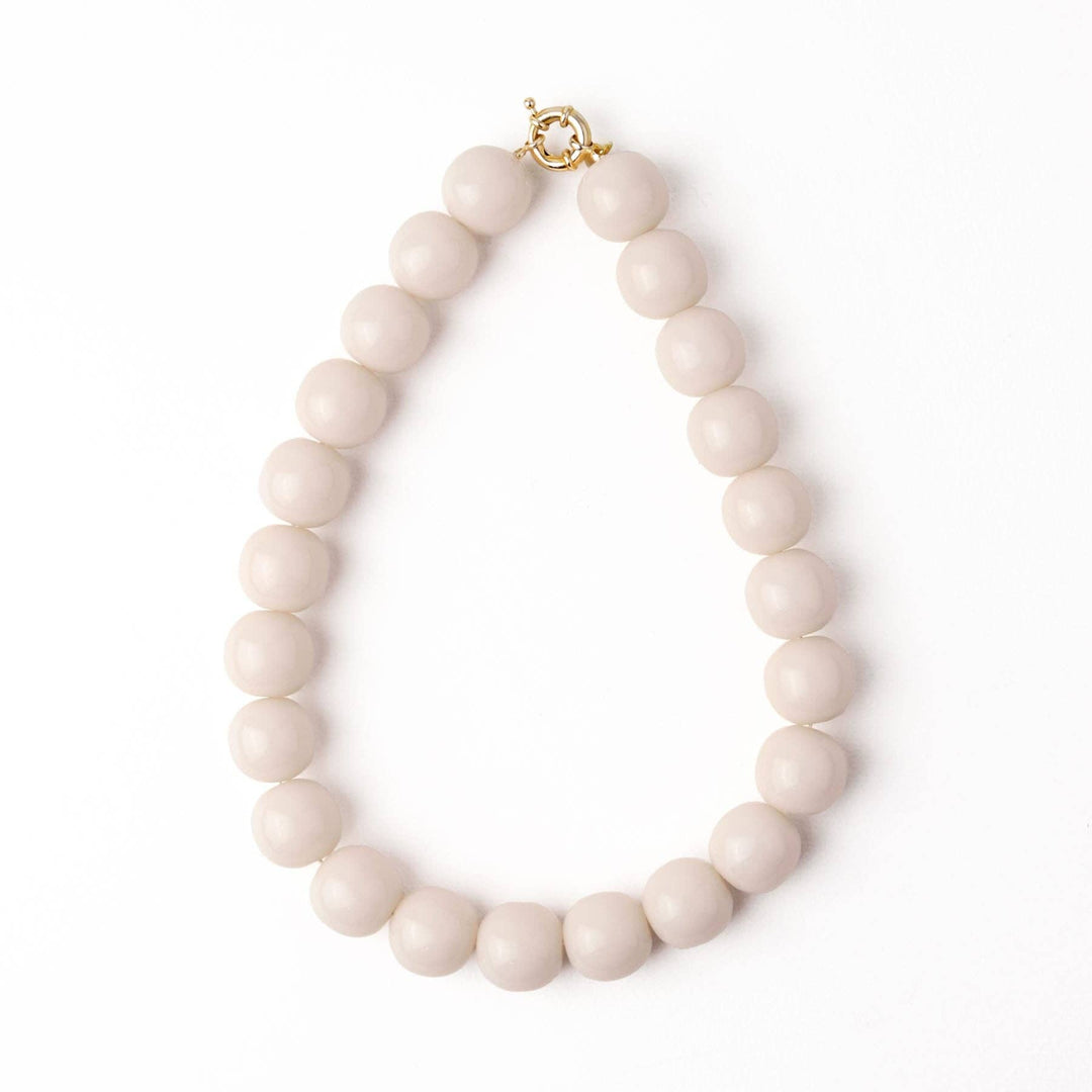 Iris Large Resin Bead Necklace Milky White