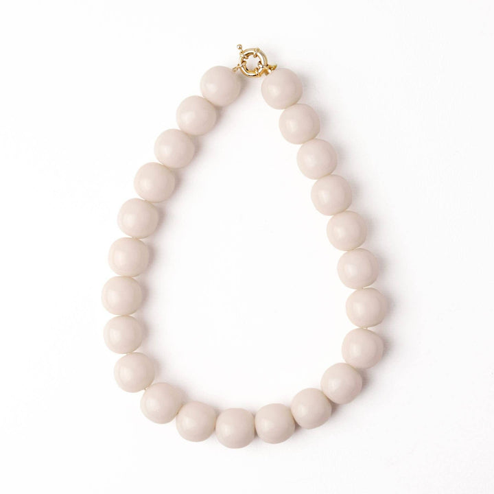 Iris Large Resin Bead Necklace Milky White