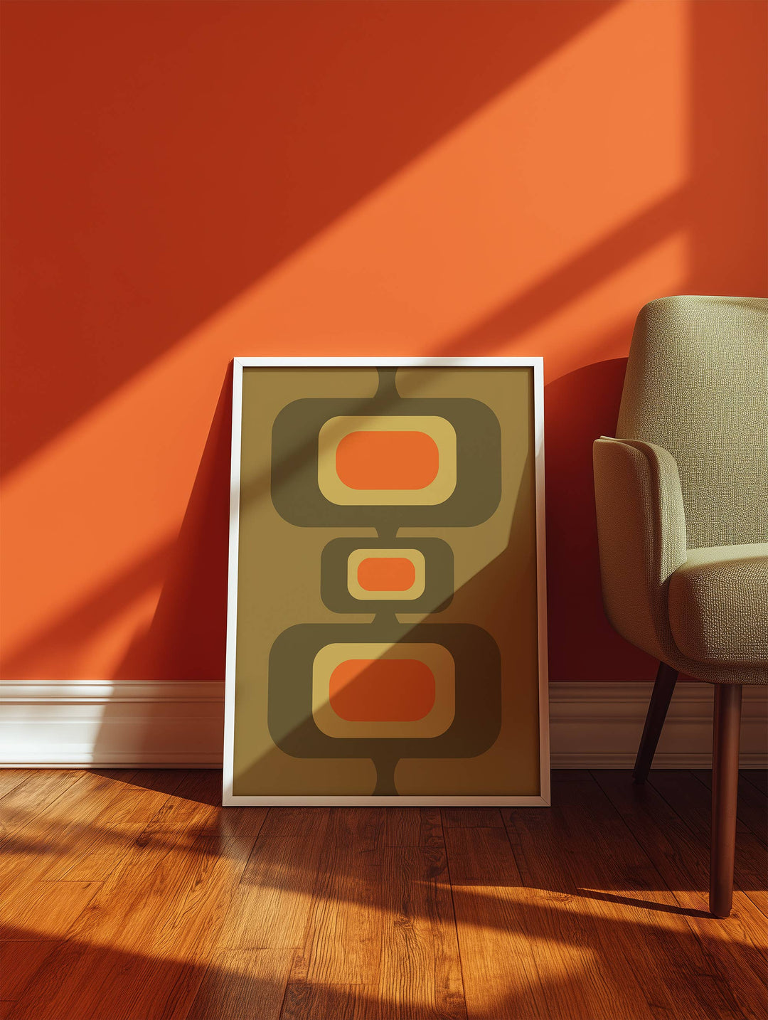 Green and Orange Rectangles Print