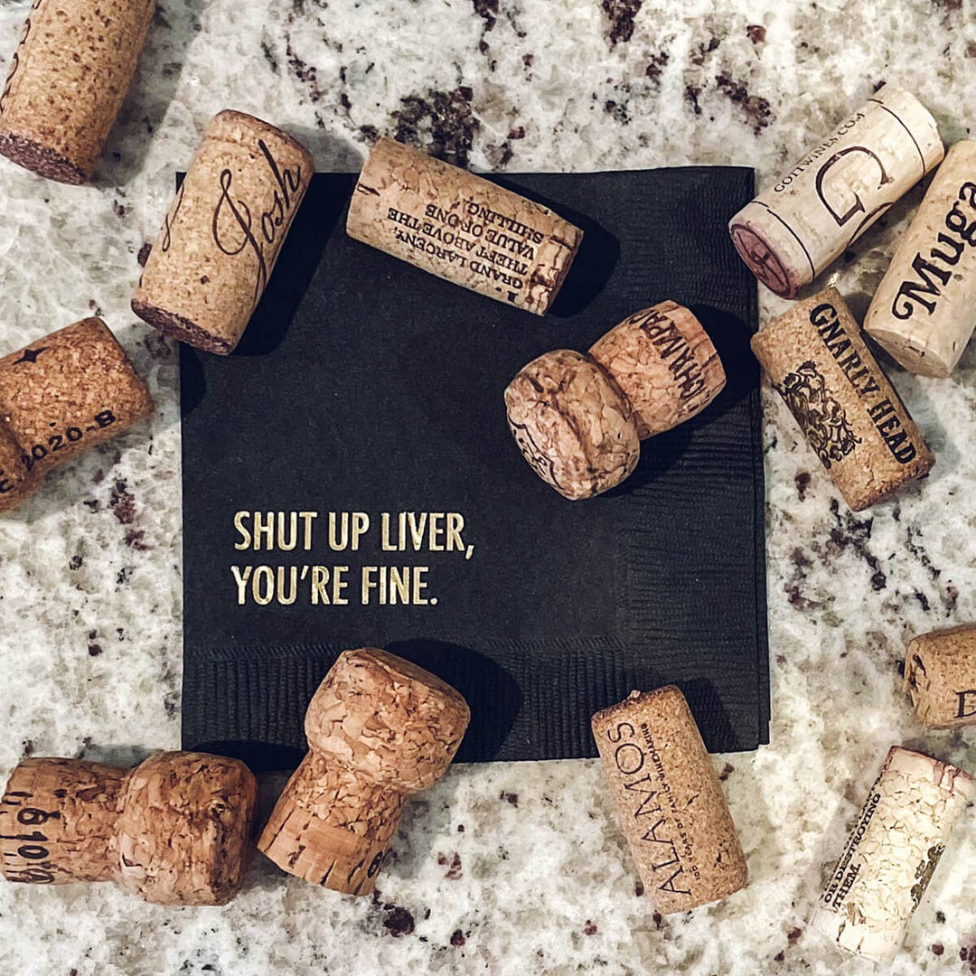 Shut Up Liver - Funny Cocktail Napkin
