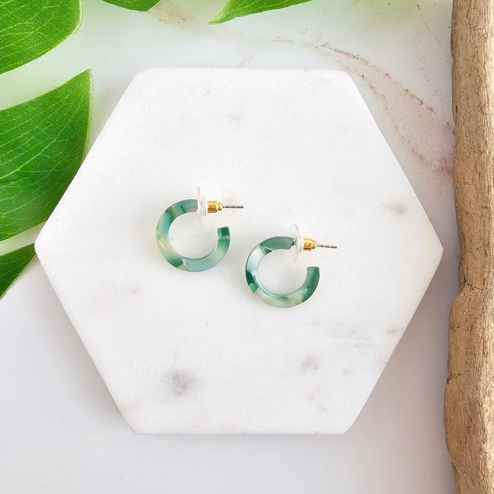 Micro Cam Mini Hoops - Palm Lustre // Resort Summer Earrings