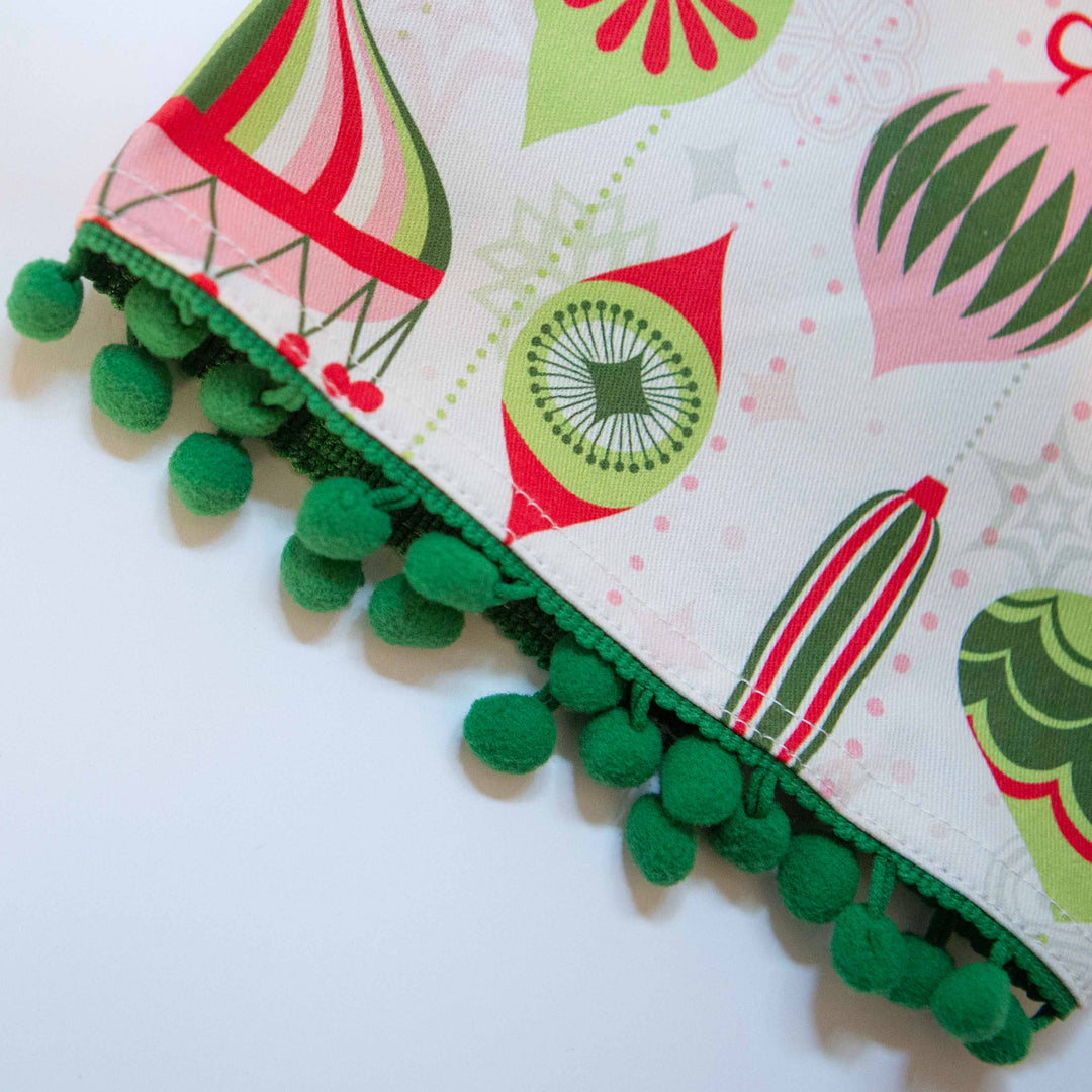 Retro Ornaments Holiday Tea Towel