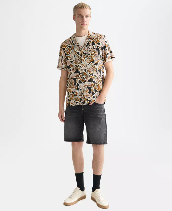 Printed Viscose Regular-Fit Short-Sleeved Shirt Lucky Bandana Multi