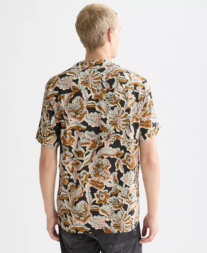 Printed Viscose Regular-Fit Short-Sleeved Shirt Lucky Bandana Multi