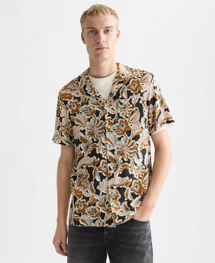 Printed Viscose Regular-Fit Short-Sleeved Shirt Lucky Bandana Multi