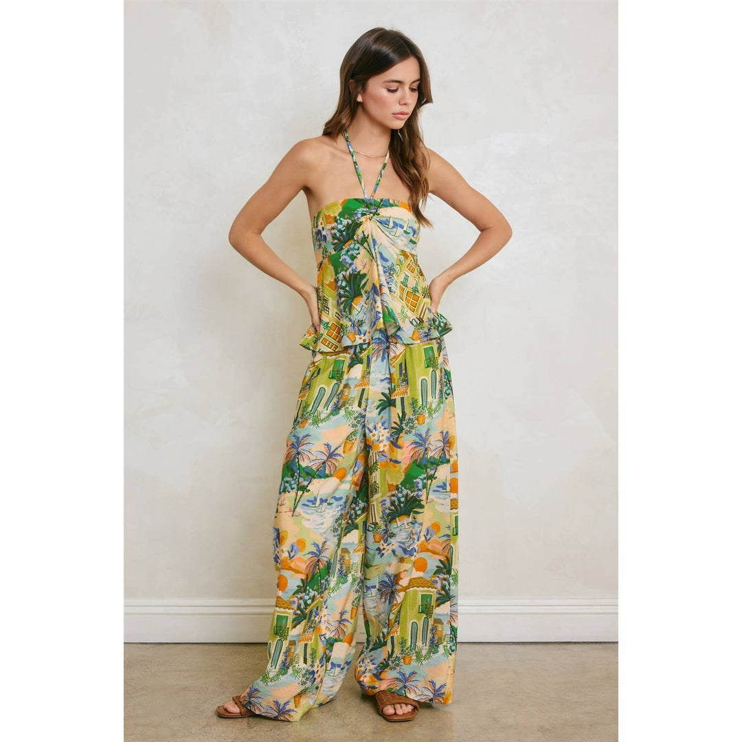 Conversational Halter Flared Top (1)