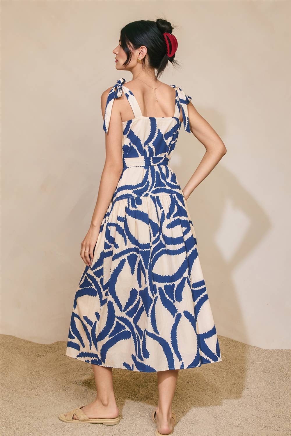 Tide and Seek Button Down Midi Dress Set Sail
