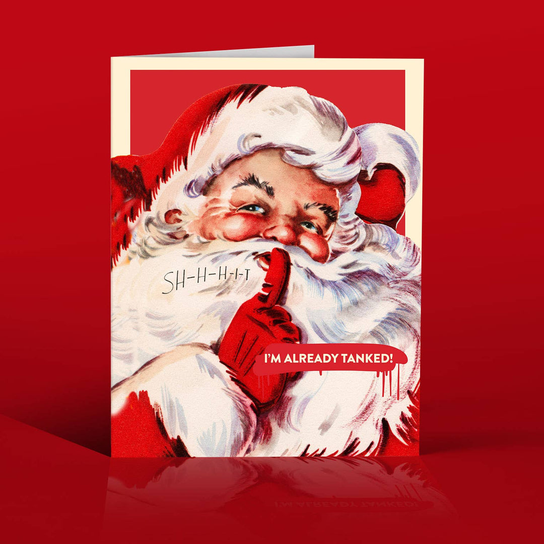 Santa Tanked Christmas Card