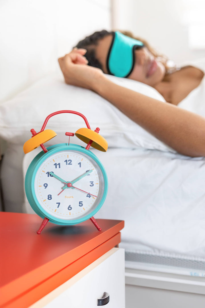Retro Blue and Yellow Alarm Clock
