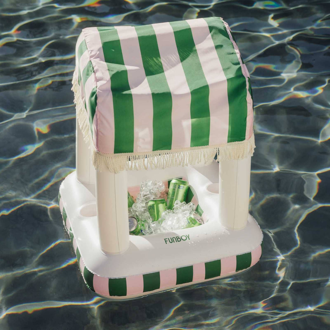 Floating Cabana Bar Small Green Stripes