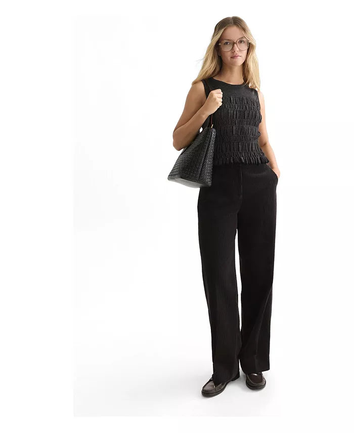 Smock Stitch Knitted Tank - Meteorite