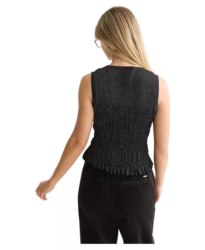 Smock Stitch Knitted Tank - Meteorite