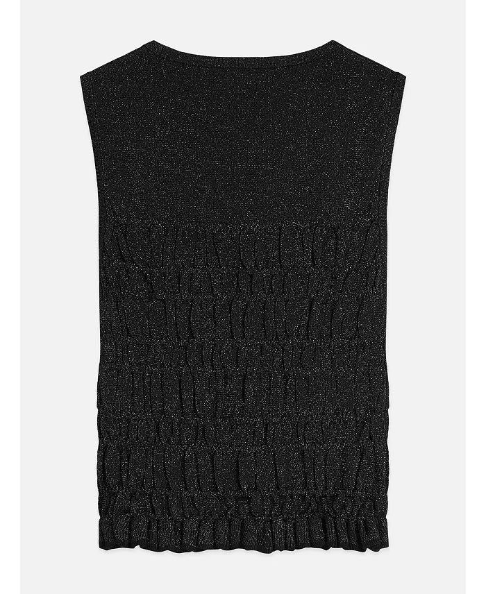 Smock Stitch Knitted Tank - Meteorite