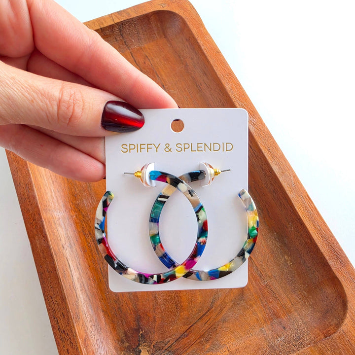 Cameron Hoop Earrings - Moody Mosaic