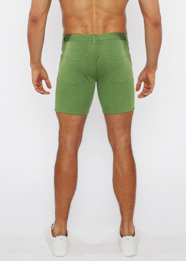 Pea Shoot 5" Inseam Solid Stretch Knit Jeans Shorts St-1932