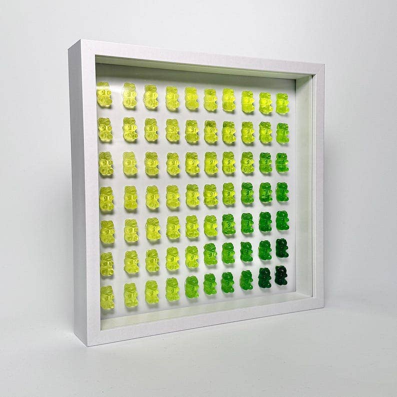 Hand-Sculpted Gummy Bear Resin Art Shadow Box