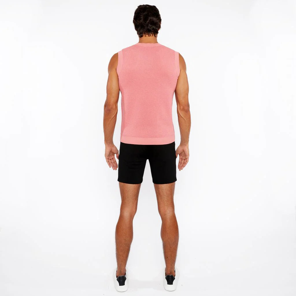Coral Textured Open Knit Vest St-24300