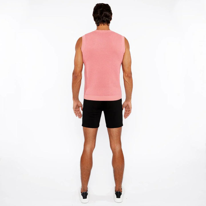 Coral Textured Open Knit Vest St-24300