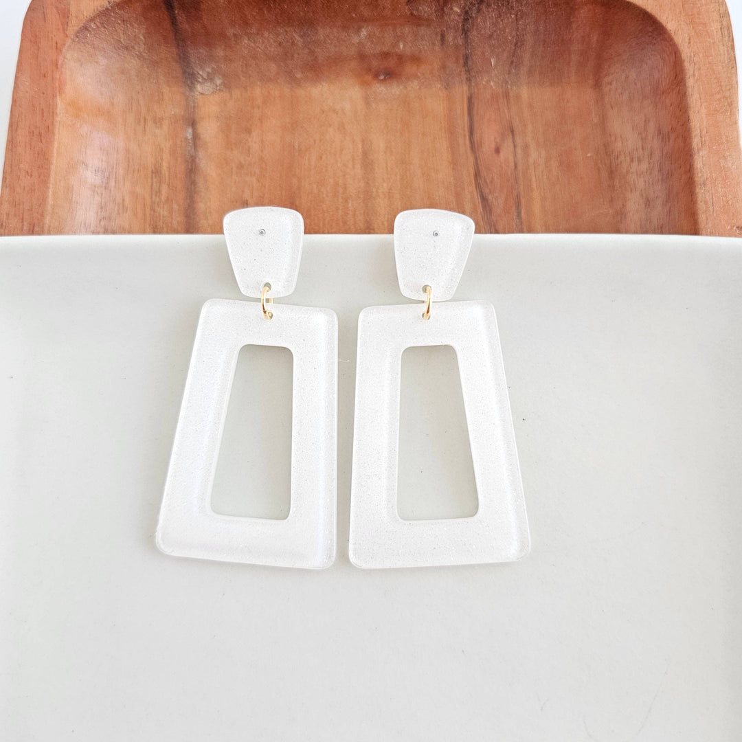 Avery Earrings - White Glitter // Jewelry, Game Day