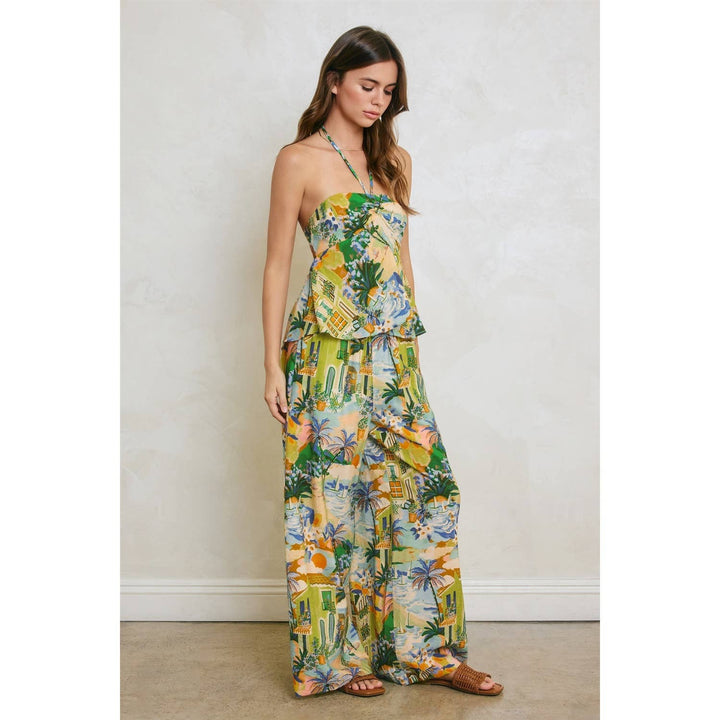 Conversational Decorative Waist Wide Leg Pants