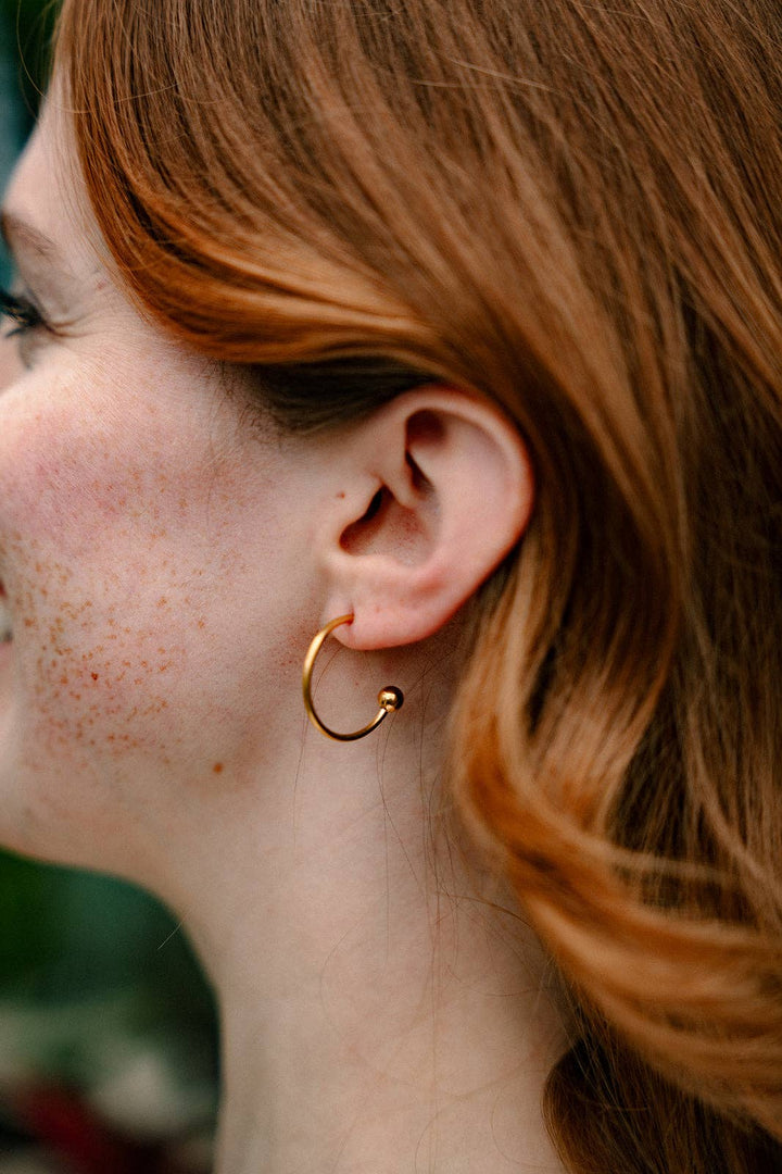 Magnolia Hoop Earrings - Olive Green