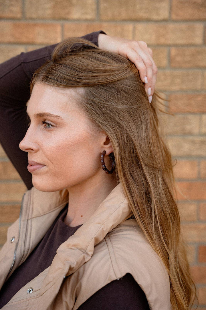 Scarlett Hoop Earrings - Cocoa Brown