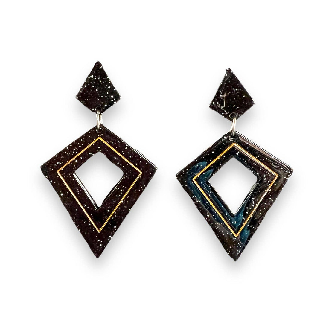 Retro Diamond Dangle Earrings