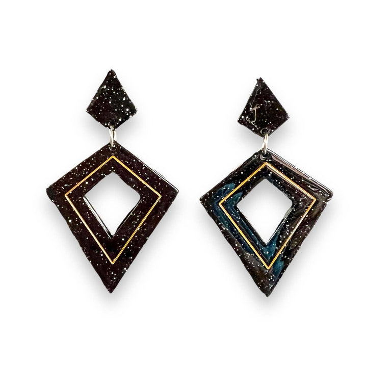 Retro Diamond Dangle Earrings