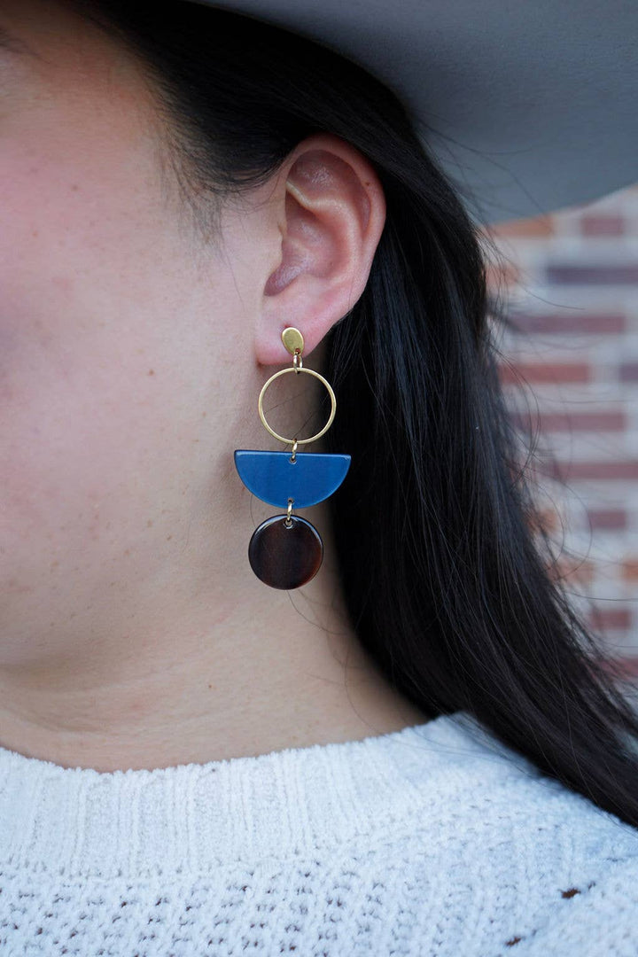 Wren Earrings - Navy & Mahogany // Jewelry, Fall