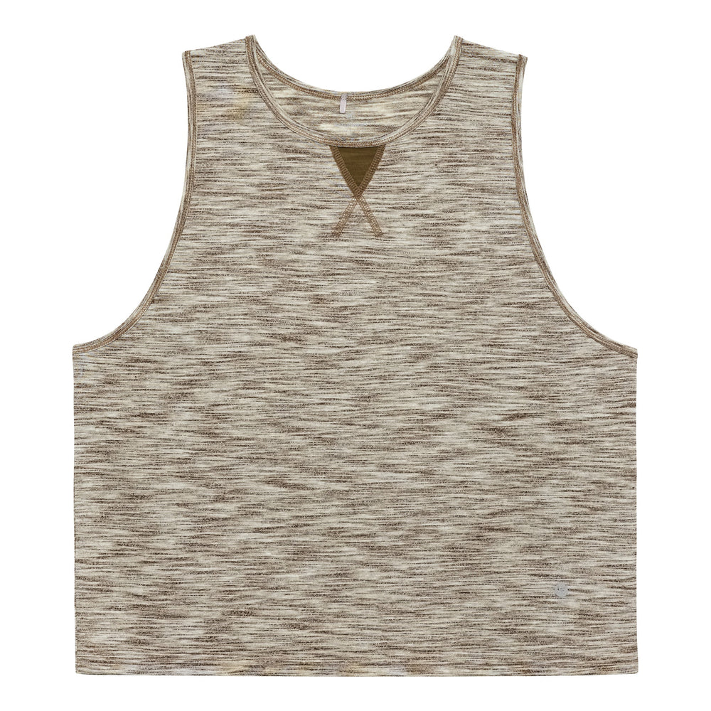 Heather Sand Melange Training Camp Muscle Tee - Parke & Ronen