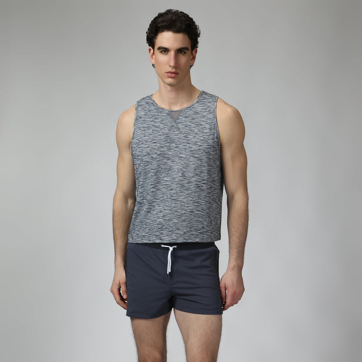 Heather Grey Melange Training Camp Muscle Tee - Parke & Ronen