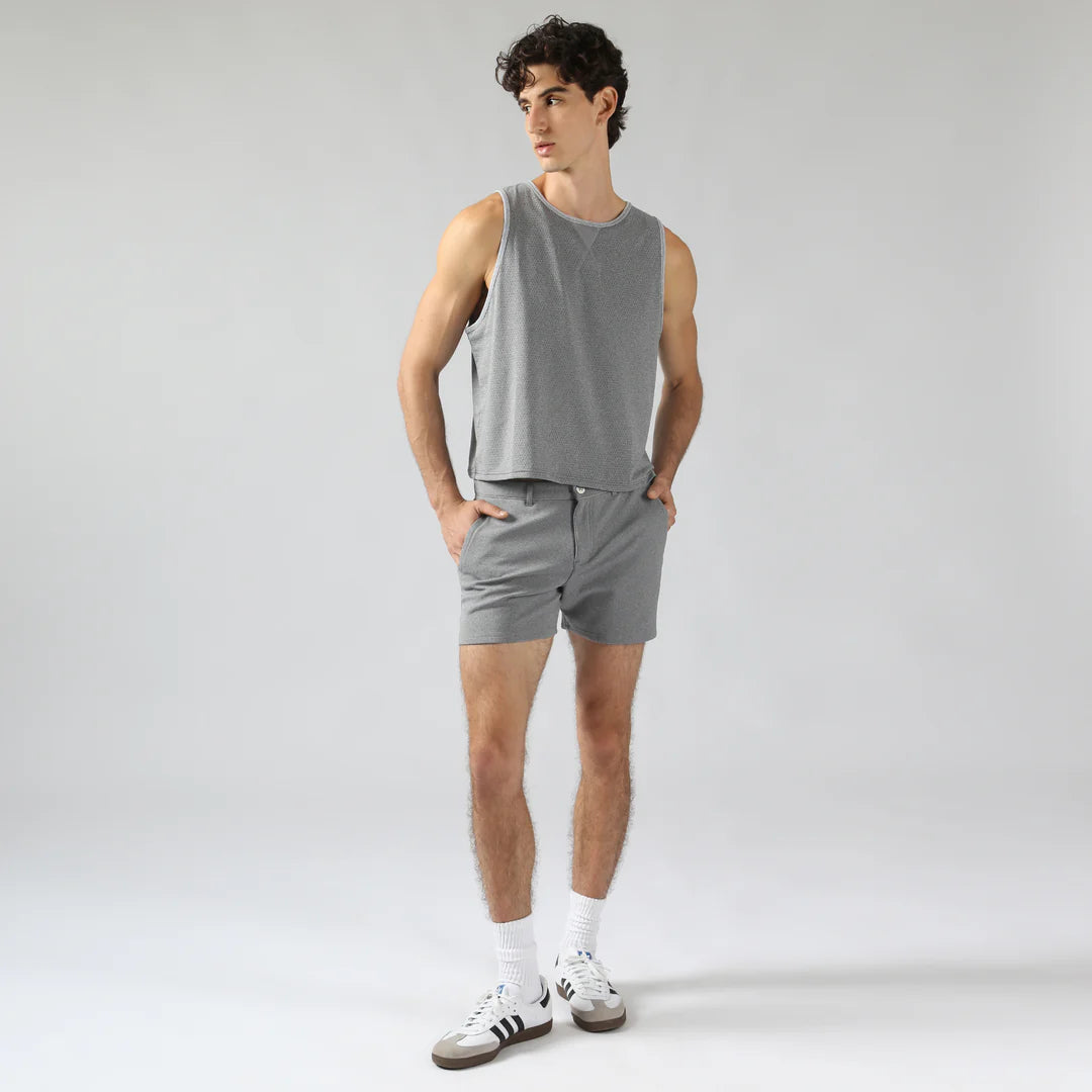 Holler 5" Solid Stretch Shorts Heather Grey