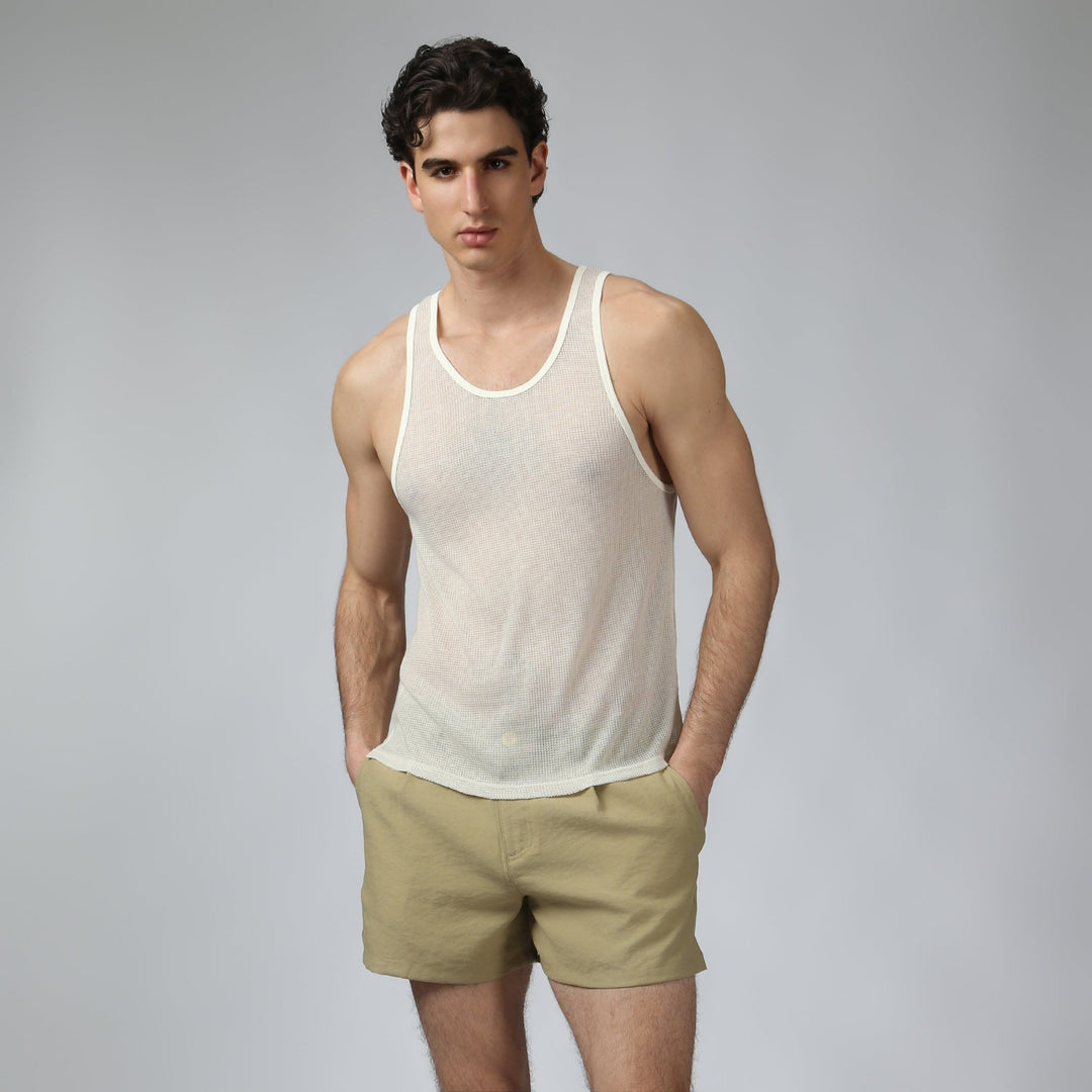NEW- Ivory Poolside Knit Tank - Parke & Ronen