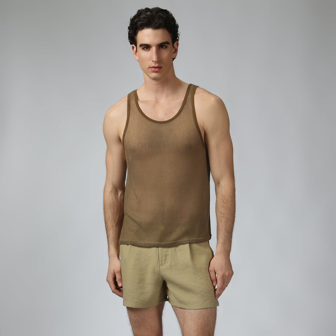 NEW- Taupe Poolside Knit Tank - Parke & Ronen