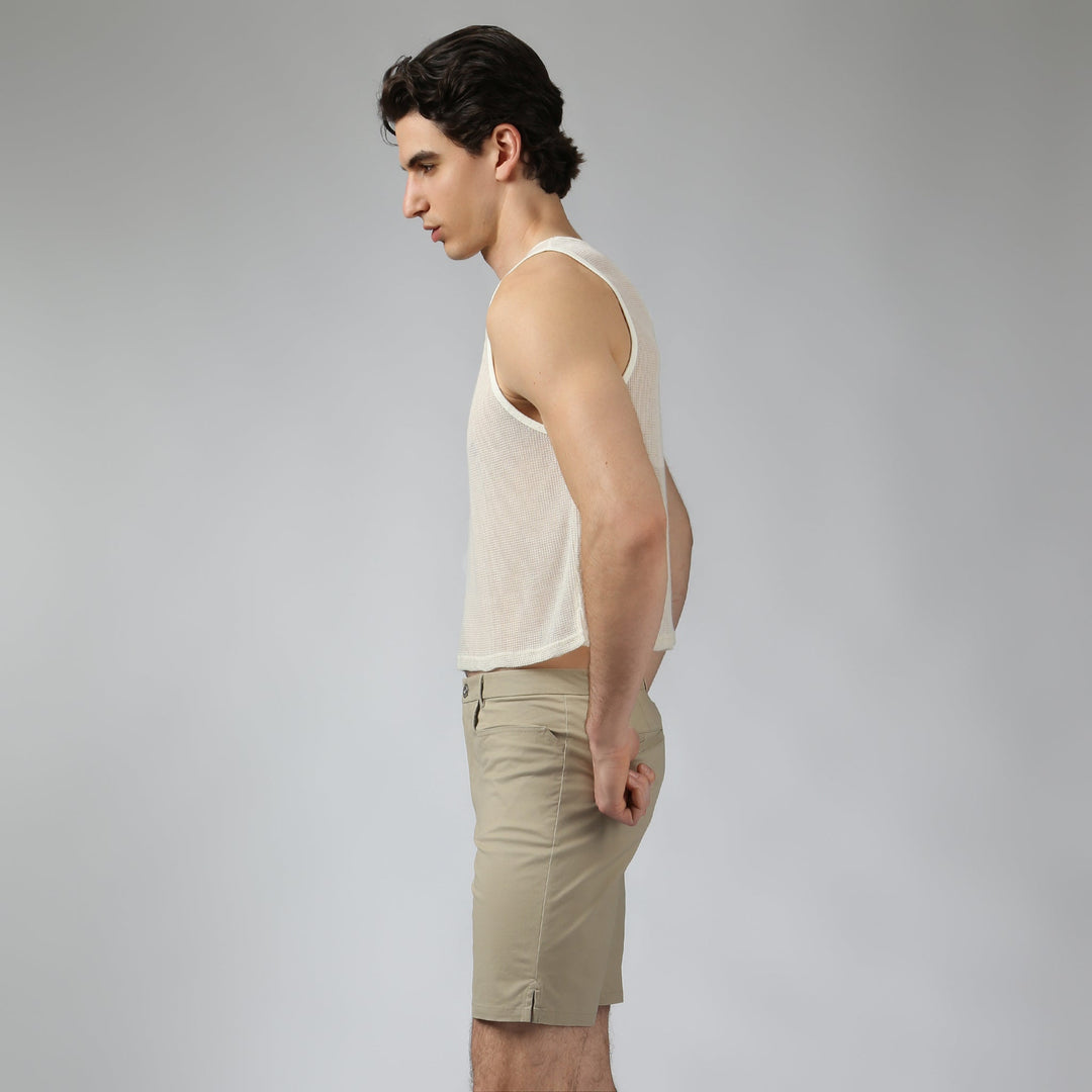 NEW- Ivory Poolside Knit Muscle Tee - Parke & Ronen