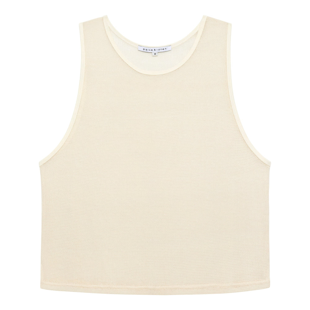 NEW- Ivory Poolside Knit Muscle Tee - Parke & Ronen