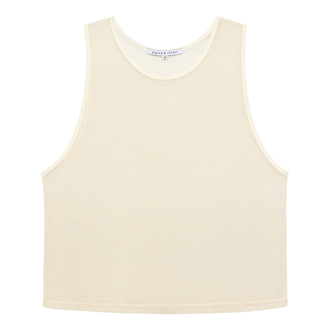 NEW- Ivory Poolside Knit Muscle Tee - Parke & Ronen