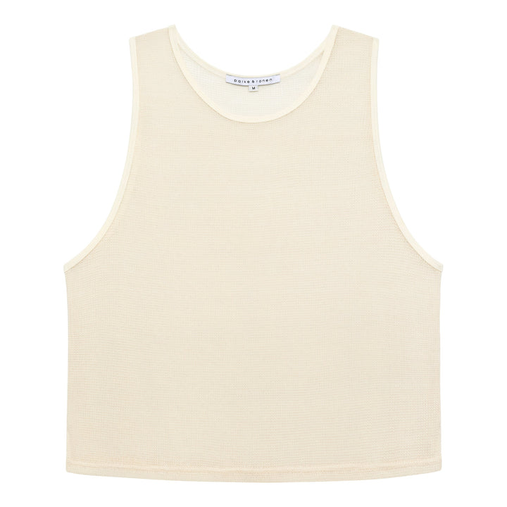 NEW- Ivory Poolside Knit Muscle Tee - Parke & Ronen