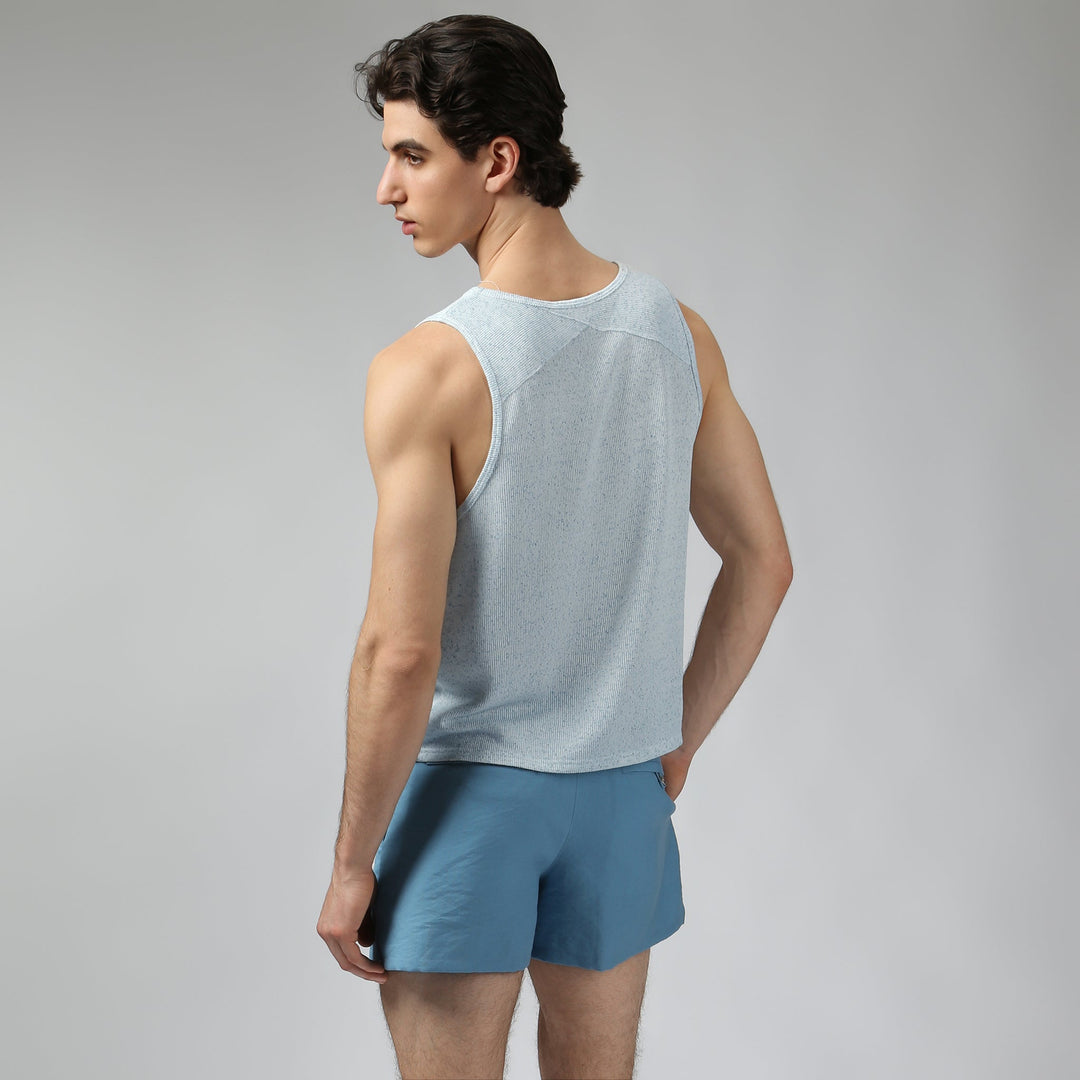 Sea Mist Pointillist Muscle Tee - Parke & Ronen