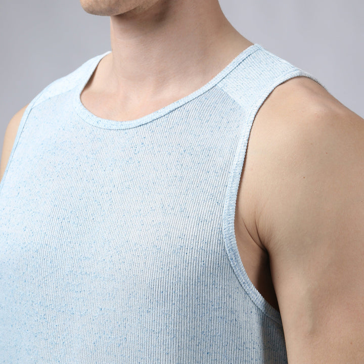 Sea Mist Pointillist Muscle Tee - Parke & Ronen