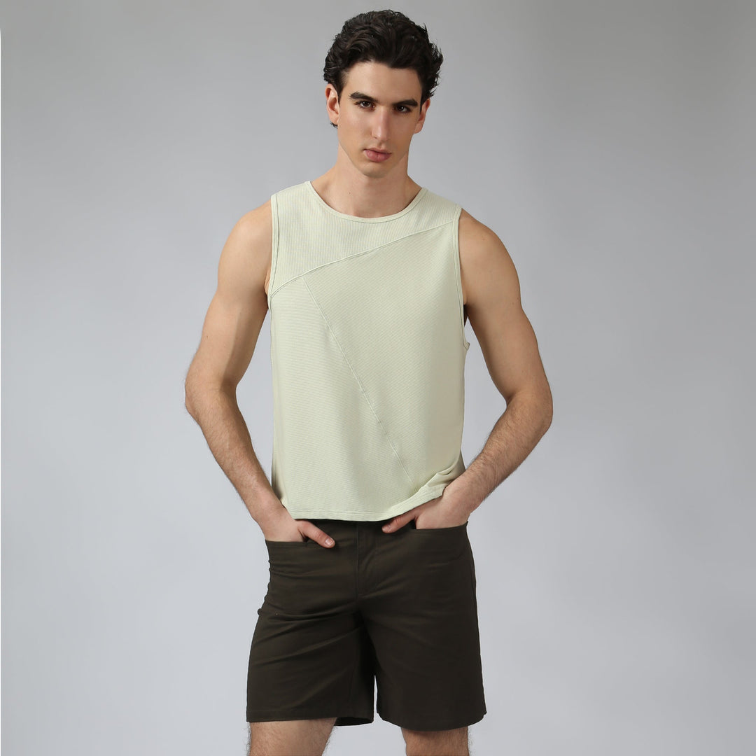 Sage Beach Walk Rib Muscle Tee - Parke & Ronen