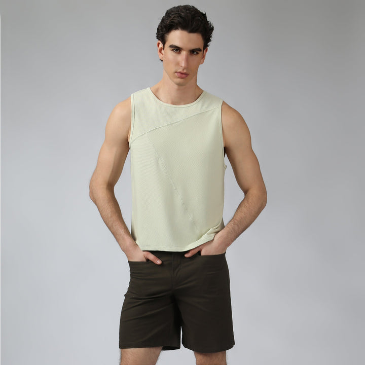 Sage Beach Walk Rib Muscle Tee - Parke & Ronen